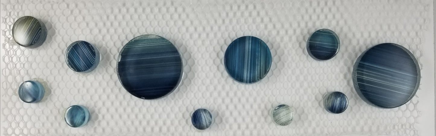 Step Marker Bubbles- Glass Blue / Gold Mix