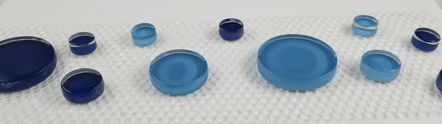Step Marker Bubbles- Glass Blue Blend