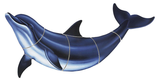 Bottlenose Dolphin-B Porcelain Mosaic