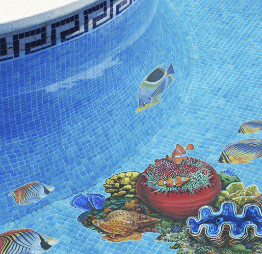 Redfin Butterflyfish Porcelain Mosaic