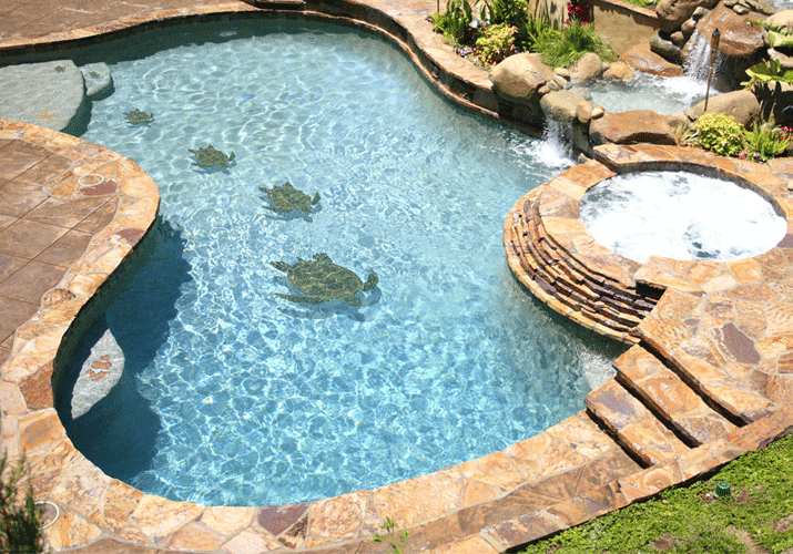 Green Sea Turtle GT7 (with shadow) Ceramic Mosaic