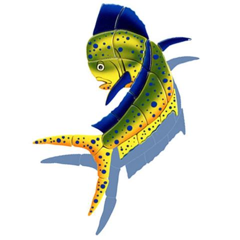 Mahi Mahi Upward MM41/SH (with shadow) Ceramic Mosaic