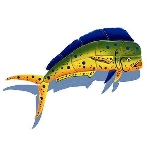 Mahi Mahi-Side View MM13/SH (with shadow) Ceramic Mosaic