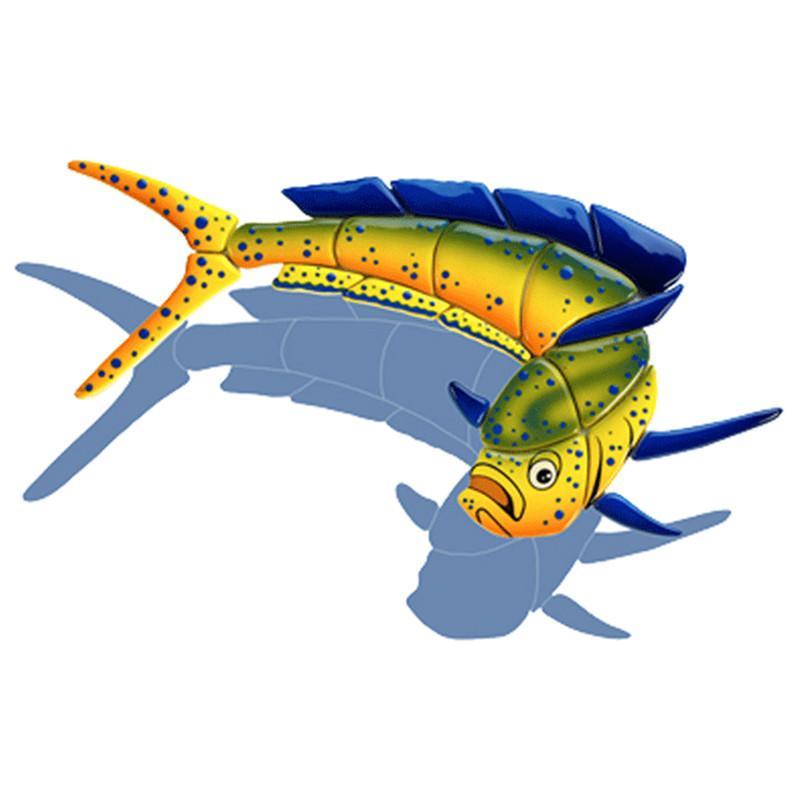 Mahi Mahi-Downward MM14/SH (with shadow) Ceramic Mosaic