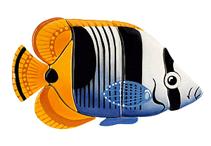 Saddled Butterflyfish LB57 Reef Ceramic Mosaic