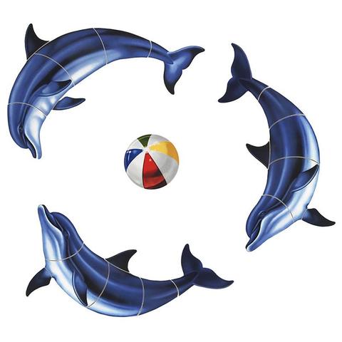 Bottlenose Dolphin Group Porcelain Mosaic