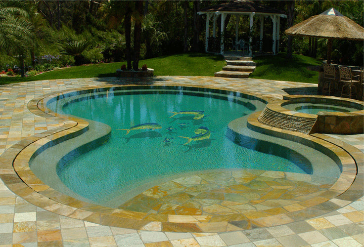 Mahi Mahi Straight (with shadow) Porcelain Mosaic