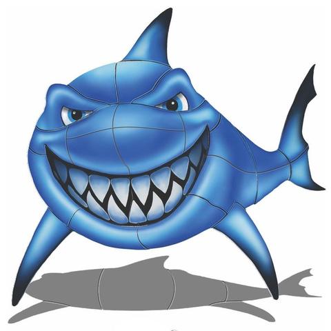 Gotcha Shark (with shadow) Porcelain Mosaic
