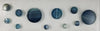 Step Marker Bubbles- Glass Blue / Gold Mix