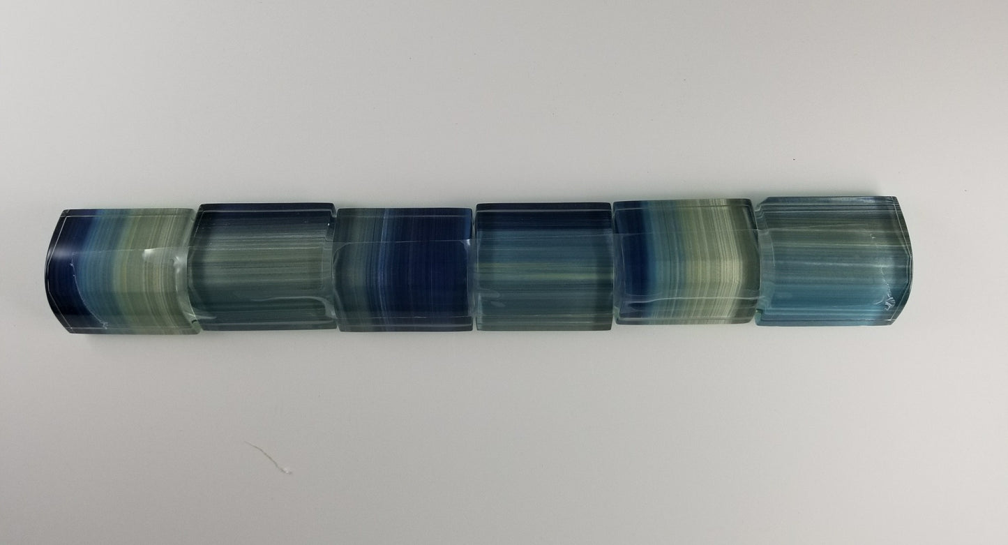 Step Trim - Watercolor Series  Glass Blue Mix Color