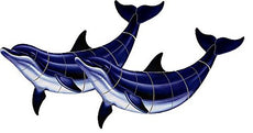 Double Bottlenose Dolphin-B Porcelain Mosaic