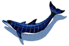 Blue Dolphin-BD (with shadow) Ceramic Mosaic