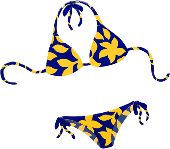 Floral Bikini Yellow FB69Y Ceramic Mosaic