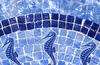 Blue Seahorse Porcelain Mosaic