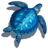 Blue Turtle (with shadow) Porcelain Mosaic