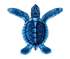 Baby Turtle A-Blue Porcelain Mosaics