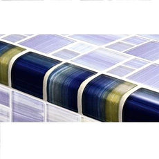 Step Trim - Watercolor Series  Glass Blue Mix Color