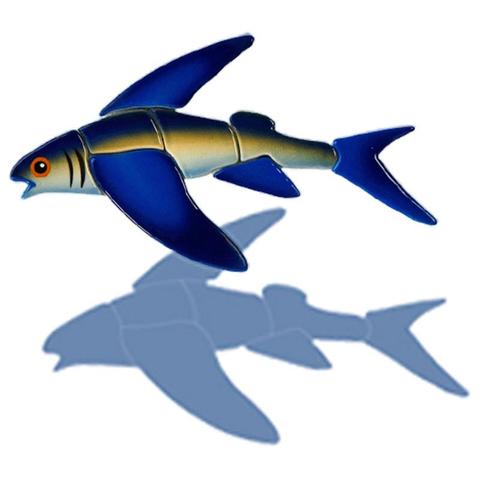 Flying Fish C- FF47R/SH (Reverse with shadow) Ceramic Mosaic
