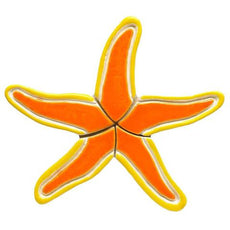 Orange Starfish OS Sea Life Ceramic Mosaic