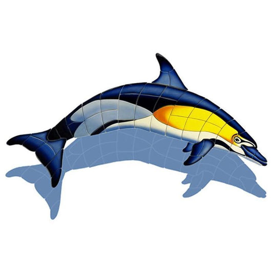 Common Dolphin-A-DI (with shadow) Ceramic Mosaic