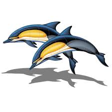 Common Dolphin-A Double (with shadow) Porcelain Mosaic