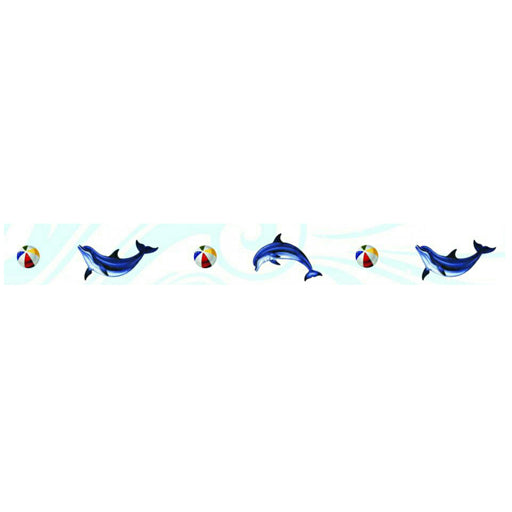 Dolphin Step Markers (Sold By 2 Linear FT) Porcelain Mosaic