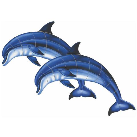 Double Bottlenose Dolphin-A Porcelain Mosaic