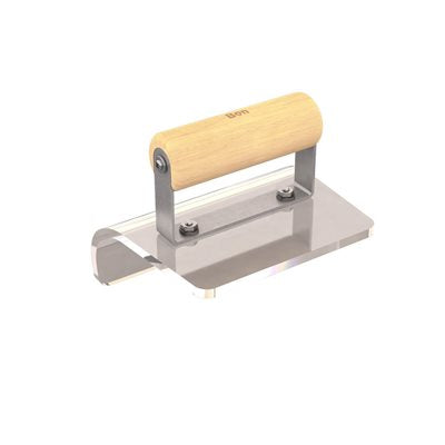 PLEXIGLASS OUTSIDE STEP TOOL - 6" X 5" - 3/4" RADIUS WOOD HANDLE